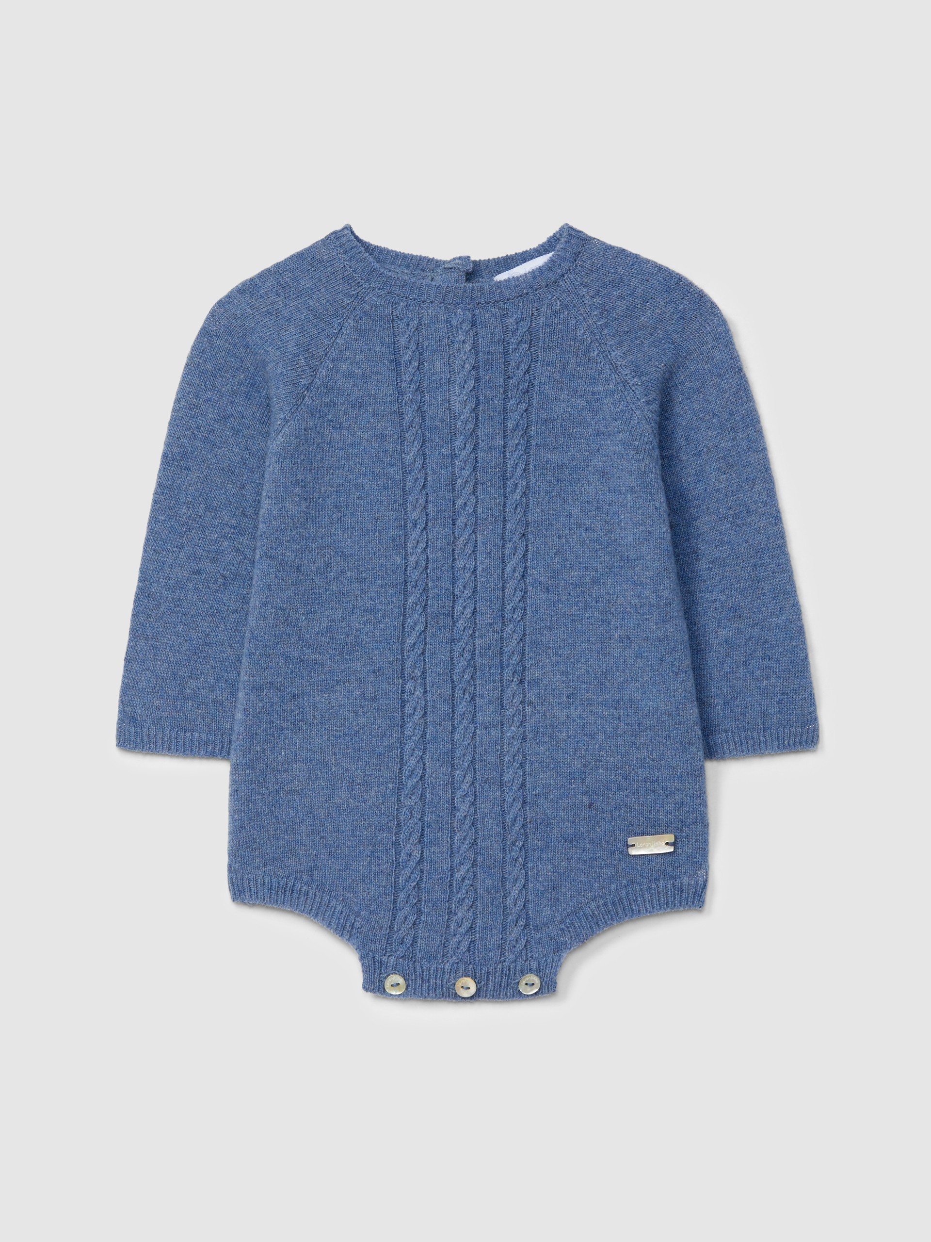 Shortie knitted in wool with cable-knit