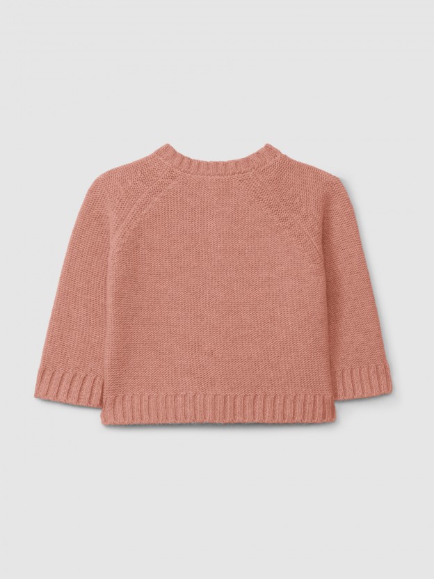 Knitted cardigan with a round neck Knitted cardigan with a round neck