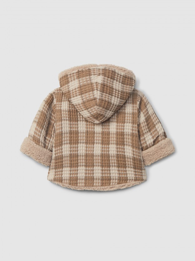 Gilet tissu gaufré à capuche Gilet tissu gaufré à capuche