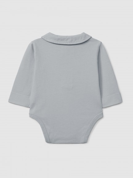 Body liso con cuello peter-pan en algodón orgánico Body liso con cuello peter-pan en algodón orgánico