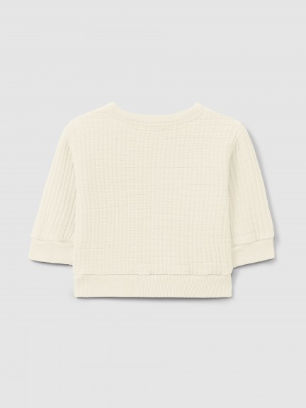 Sweatshirt em gaze dupla com enchimento Sweatshirt em gaze dupla com enchimento