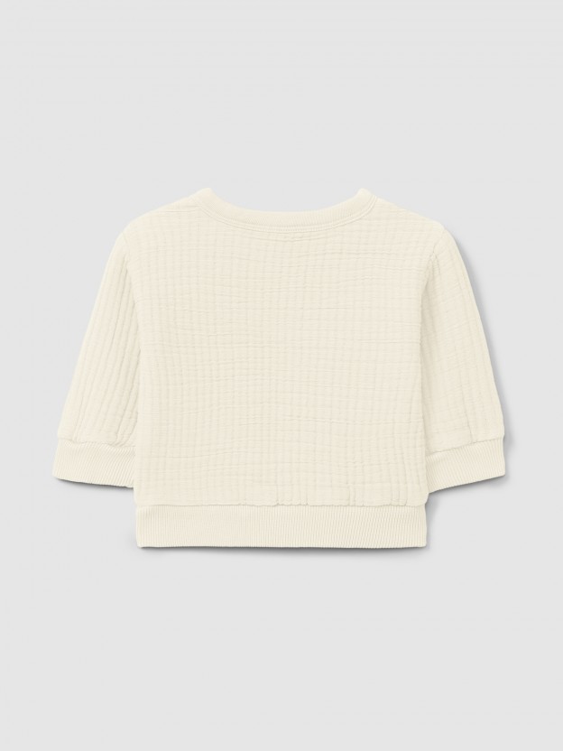 Sweatshirt em gaze dupla com enchimento