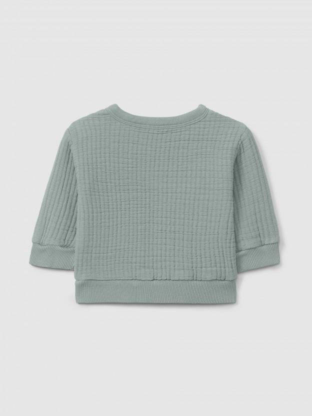 Sweatshirt en gaze double avec remplissage en coton Sweatshirt en gaze double avec remplissage en coton