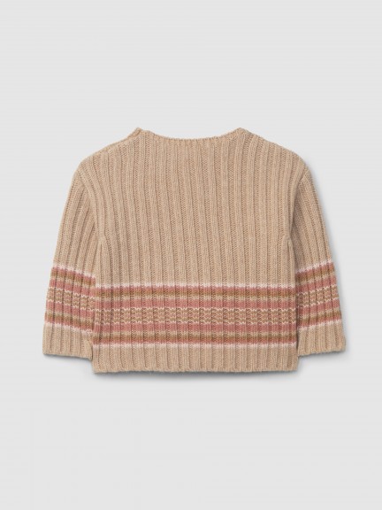 Pull tricoté avec barre à rayures Pull tricoté avec barre à rayures
