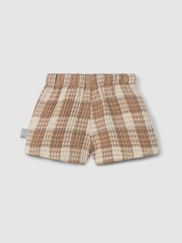 Bermudas pull-up en tejido waffle Bermudas pull-up en tejido waffle