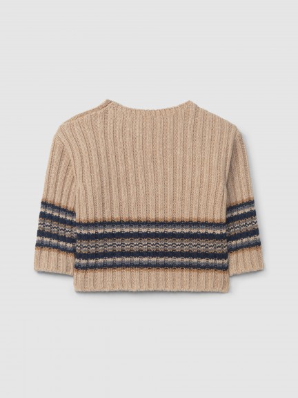 Pull tricoté avec barre à rayures Pull tricoté avec barre à rayures