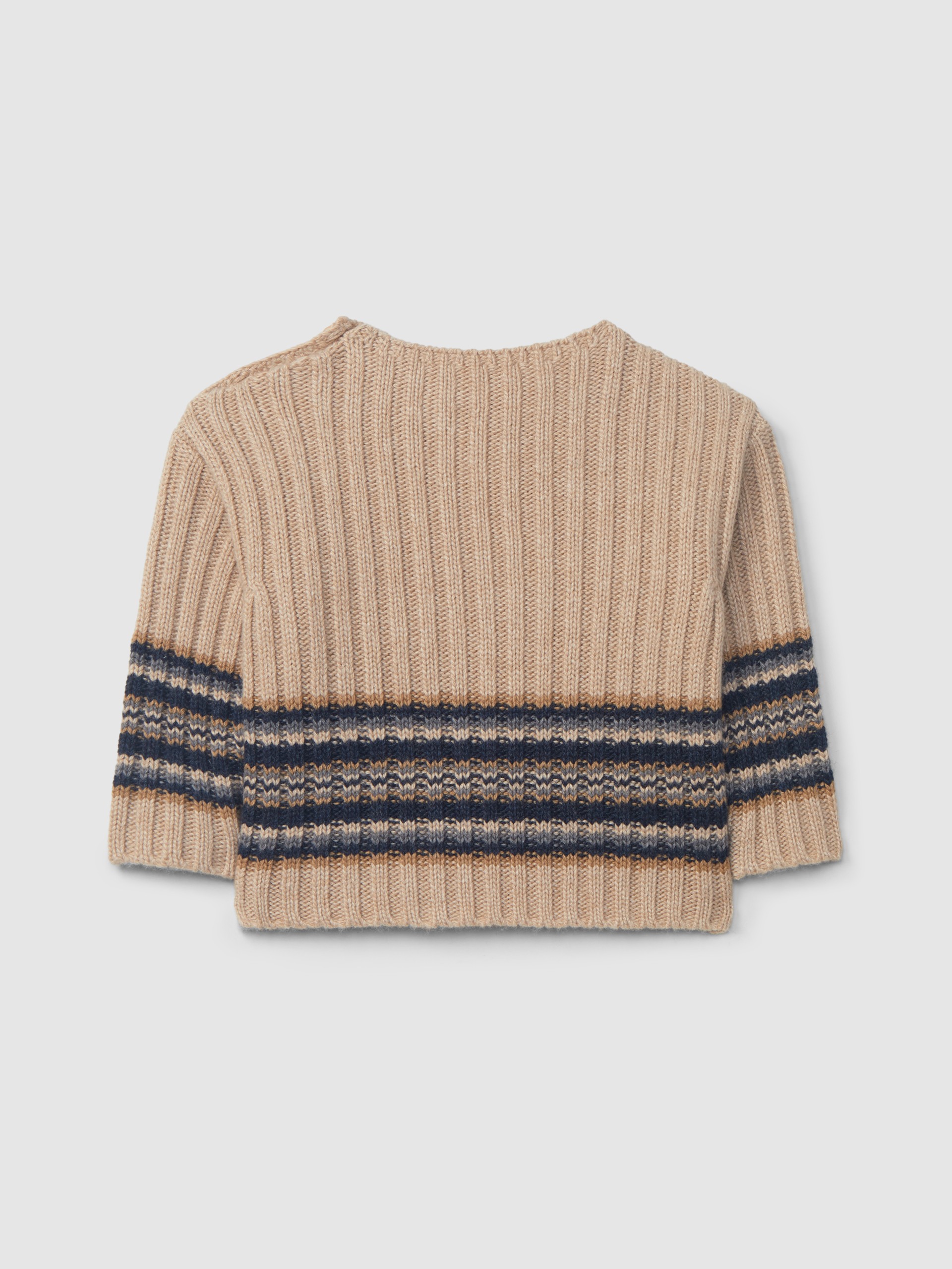 Knitted jumper with striped hem