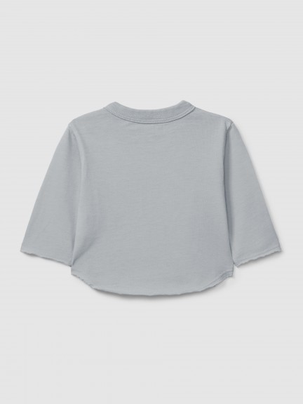 Camiseta de manga larga con bolsillo en algodón orgánico Camiseta de manga larga con bolsillo en algodón orgánico