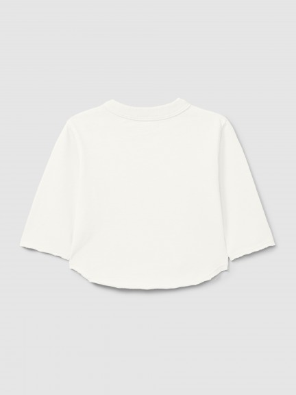 Camiseta de manga larga con bolsillo en algodón orgánico Camiseta de manga larga con bolsillo en algodón orgánico