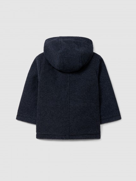 Hooded overcoat with pockets Hooded overcoat with pockets