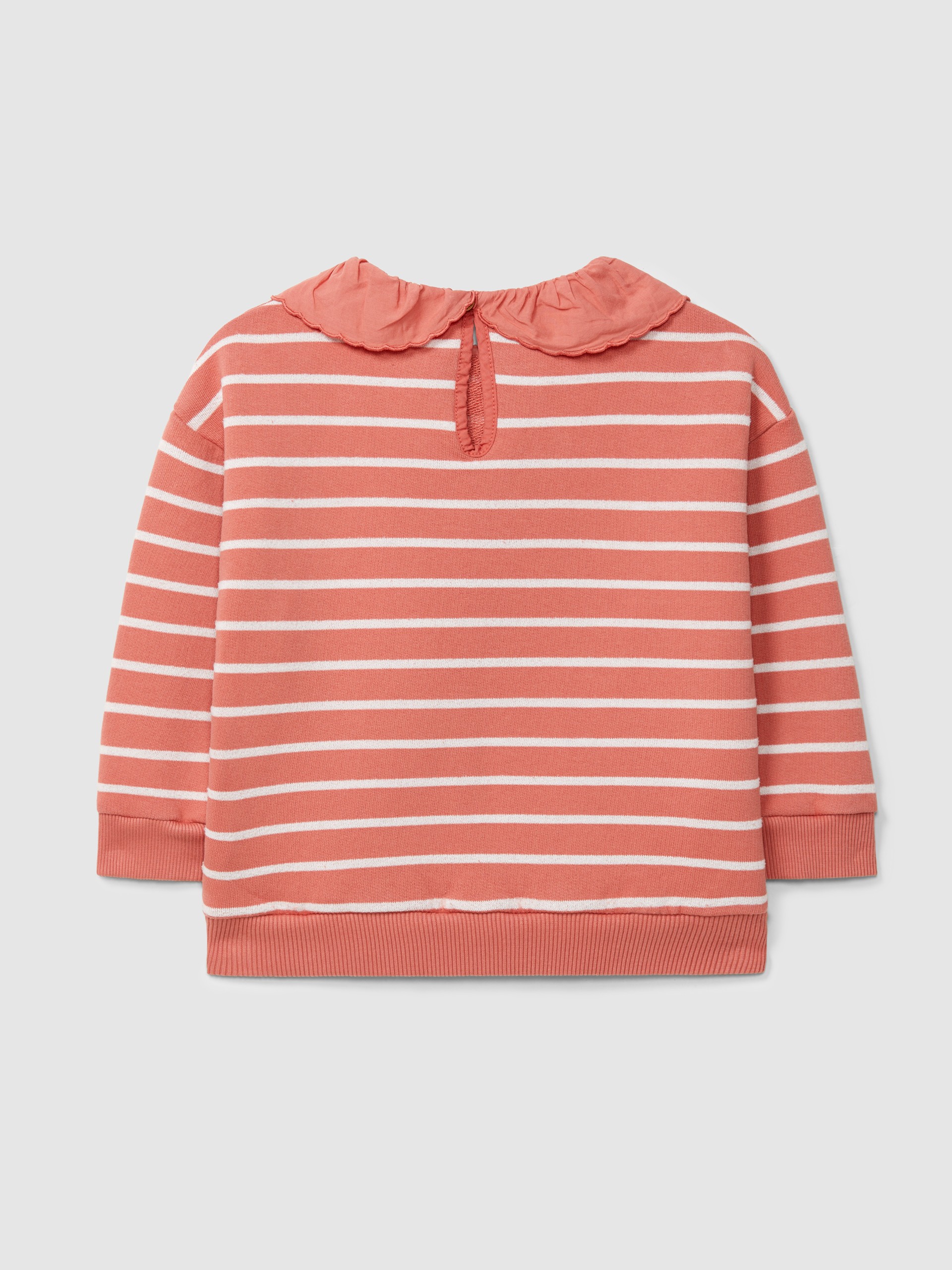 Sweatshirt riscas com gola de folho