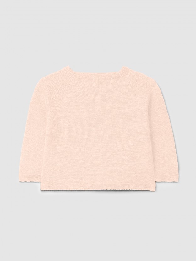 Knitted cardigan with cable-knit detail