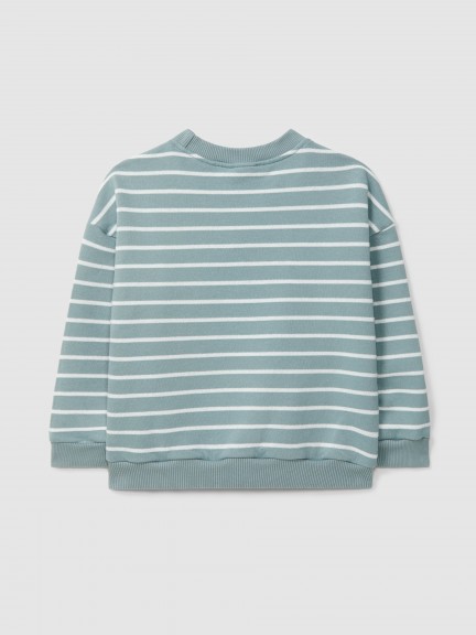 Sweatshirt em felpa de riscas Sweatshirt em felpa de riscas