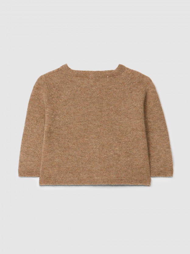 Knitted cardigan with cable-knit detail