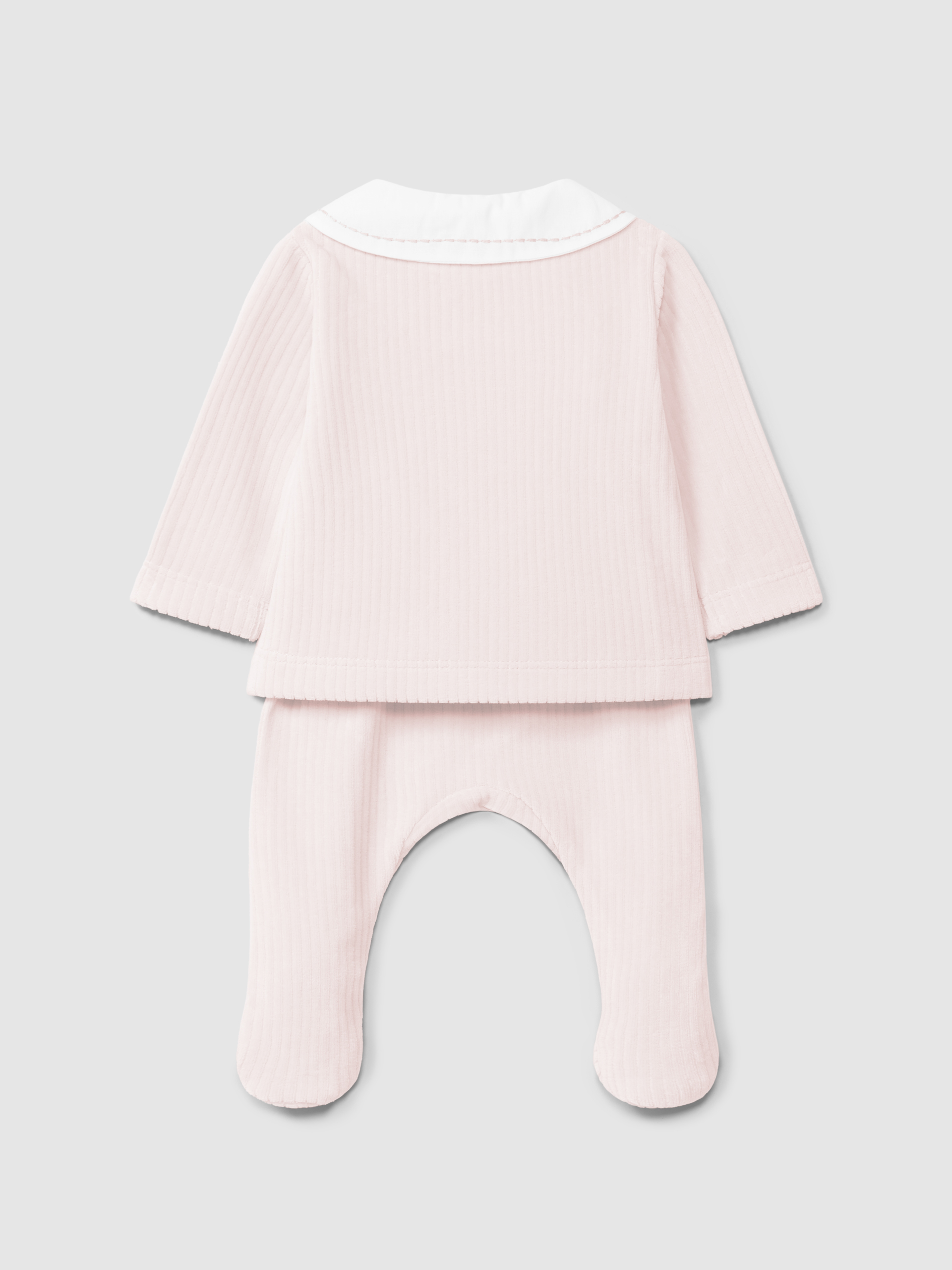 Ensemble composé de deux pièces en velours cannelé avec col en tissu