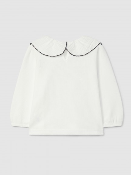 Longsleeve malha waffle gola com picueta Longsleeve malha waffle gola com picueta