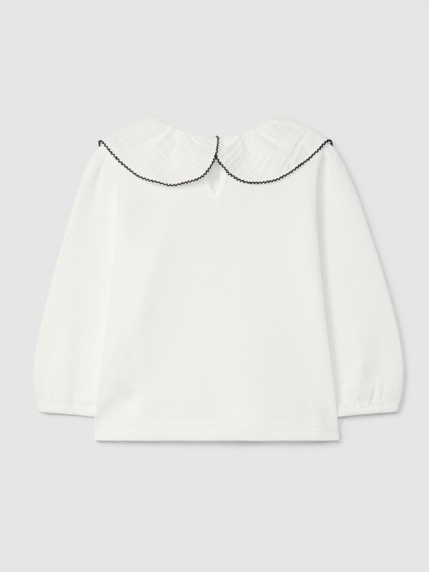 Longsleeve malha waffle gola com picueta Longsleeve malha waffle gola com picueta