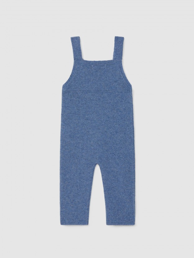 Dungarees knitted in wool with cable-knit detail Dungarees knitted in wool with cable-knit detail