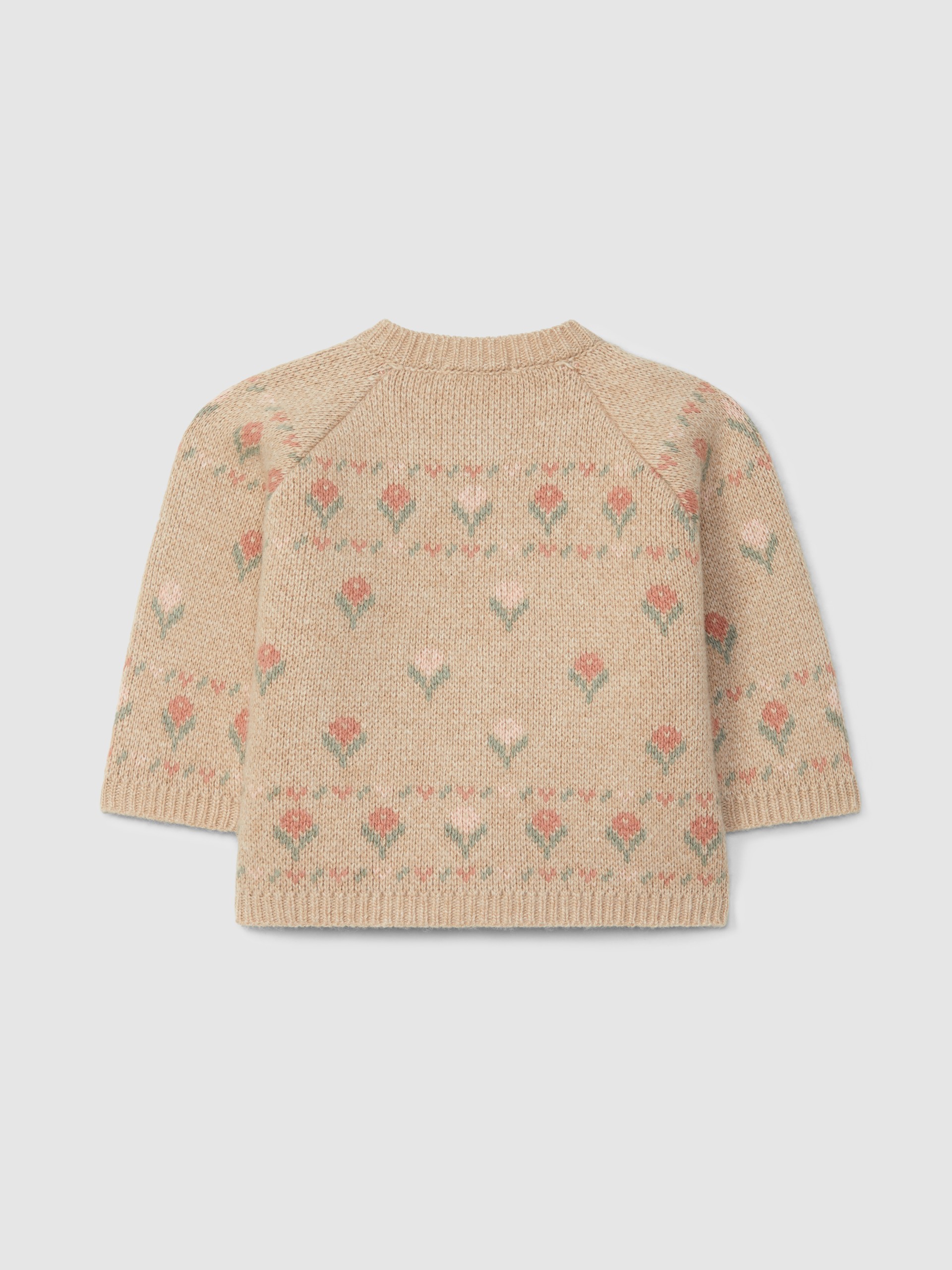Abrigo tricotado jacquard de flores