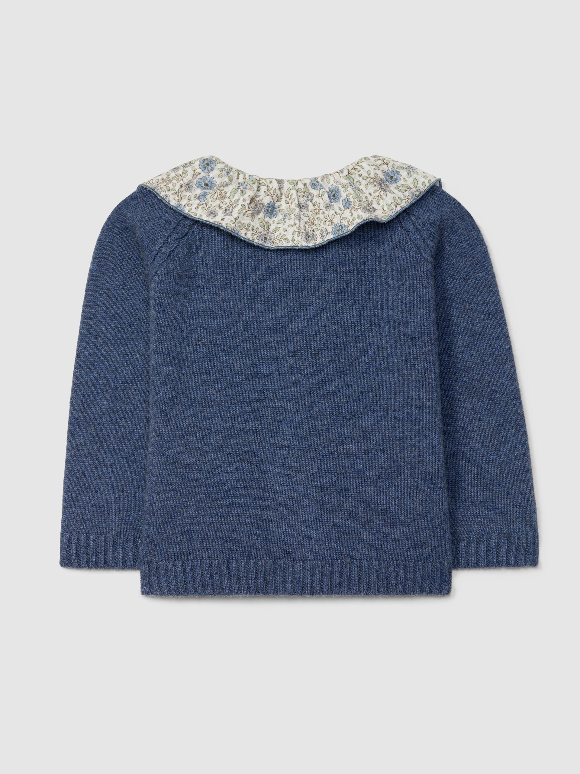 Knitted jacket with print collar