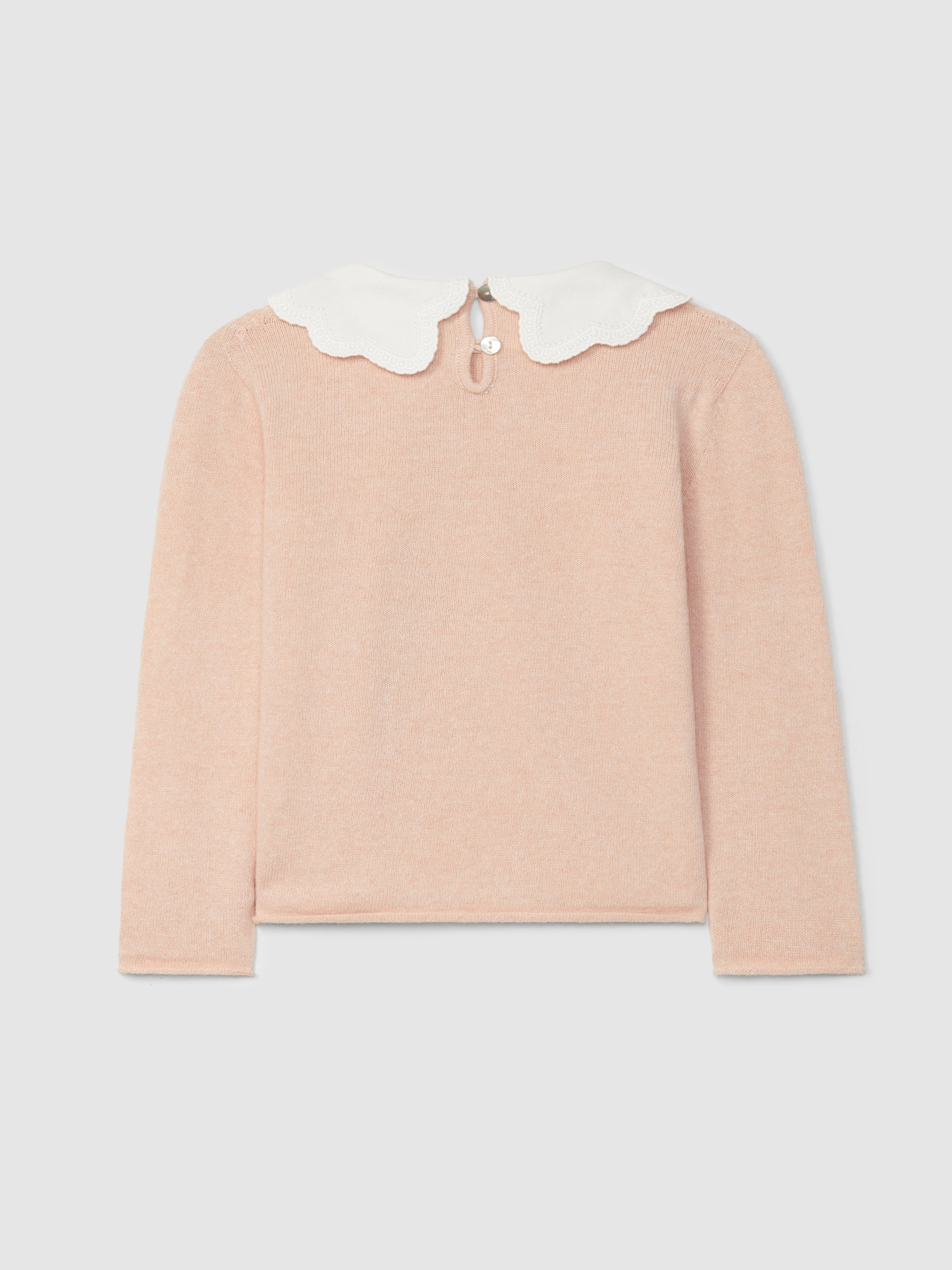 Camisa tricotada con cuello bordado