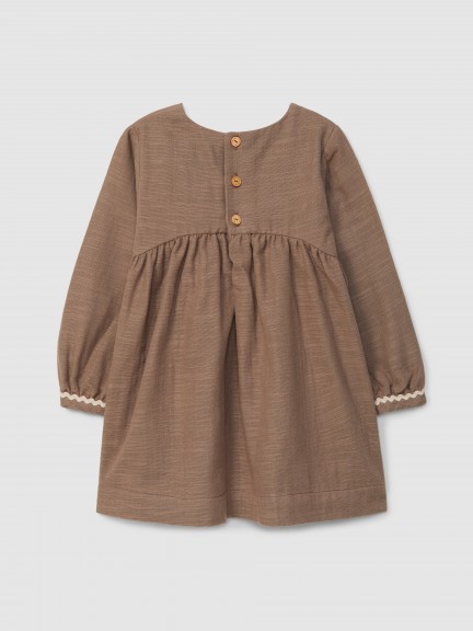 Dress with embroidered detail and rickrack Dress with embroidered detail and rickrack