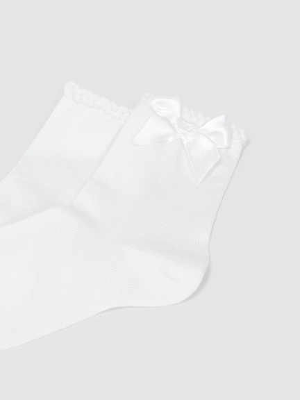 Short socks with grossgrain side bow Cóndor Short socks with grossgrain side bow Cóndor
