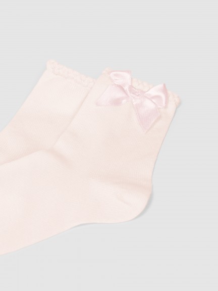 Short socks with grossgrain side bow Cóndor Short socks with grossgrain side bow Cóndor