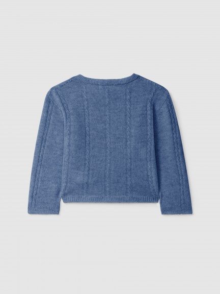 Gilet tricoté en laine avec tresses Gilet tricoté en laine avec tresses