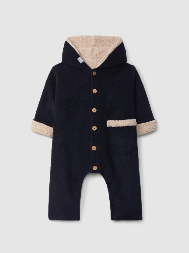 Combinaison de chaleur polaire � capuche