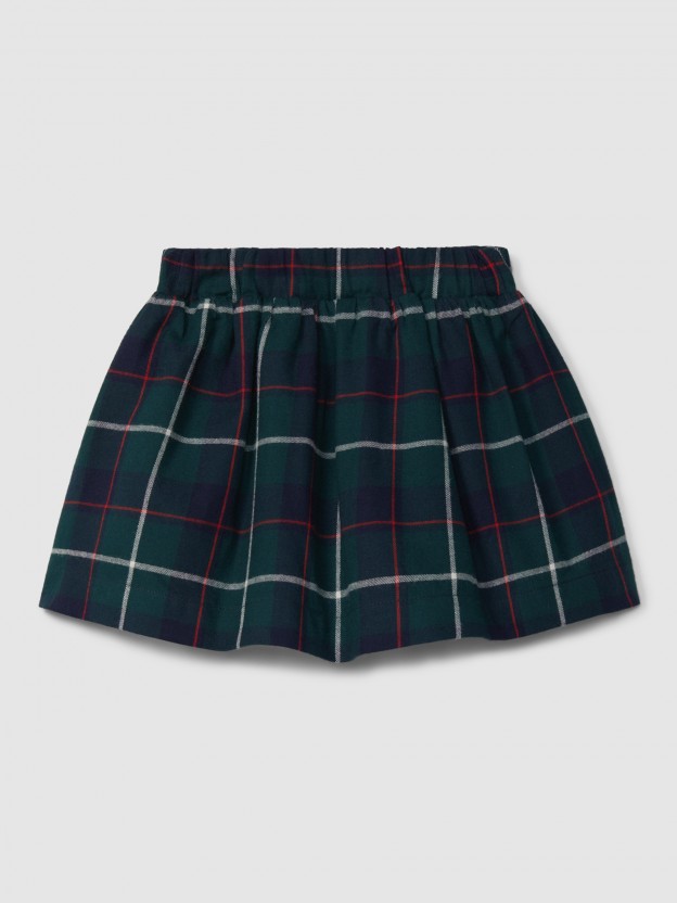 Pull-up check skirt Pull-up check skirt