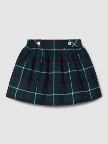 Pull-up check skirt