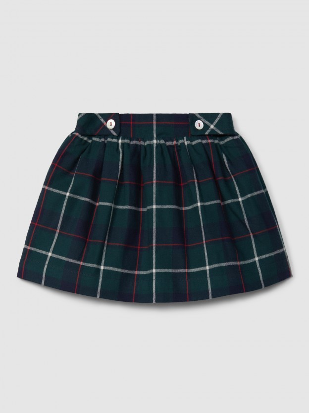 Pull-up check skirt Pull-up check skirt