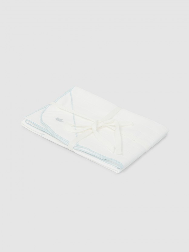 Pack of two burping cloths with embroidered detail