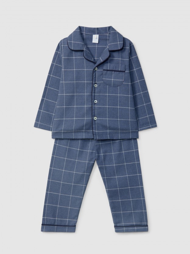 Pijama  cuadros con bolsillo