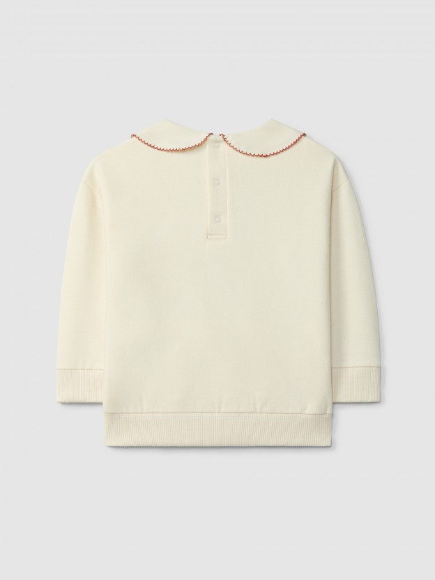Swearshirt cerf et champignon avec col