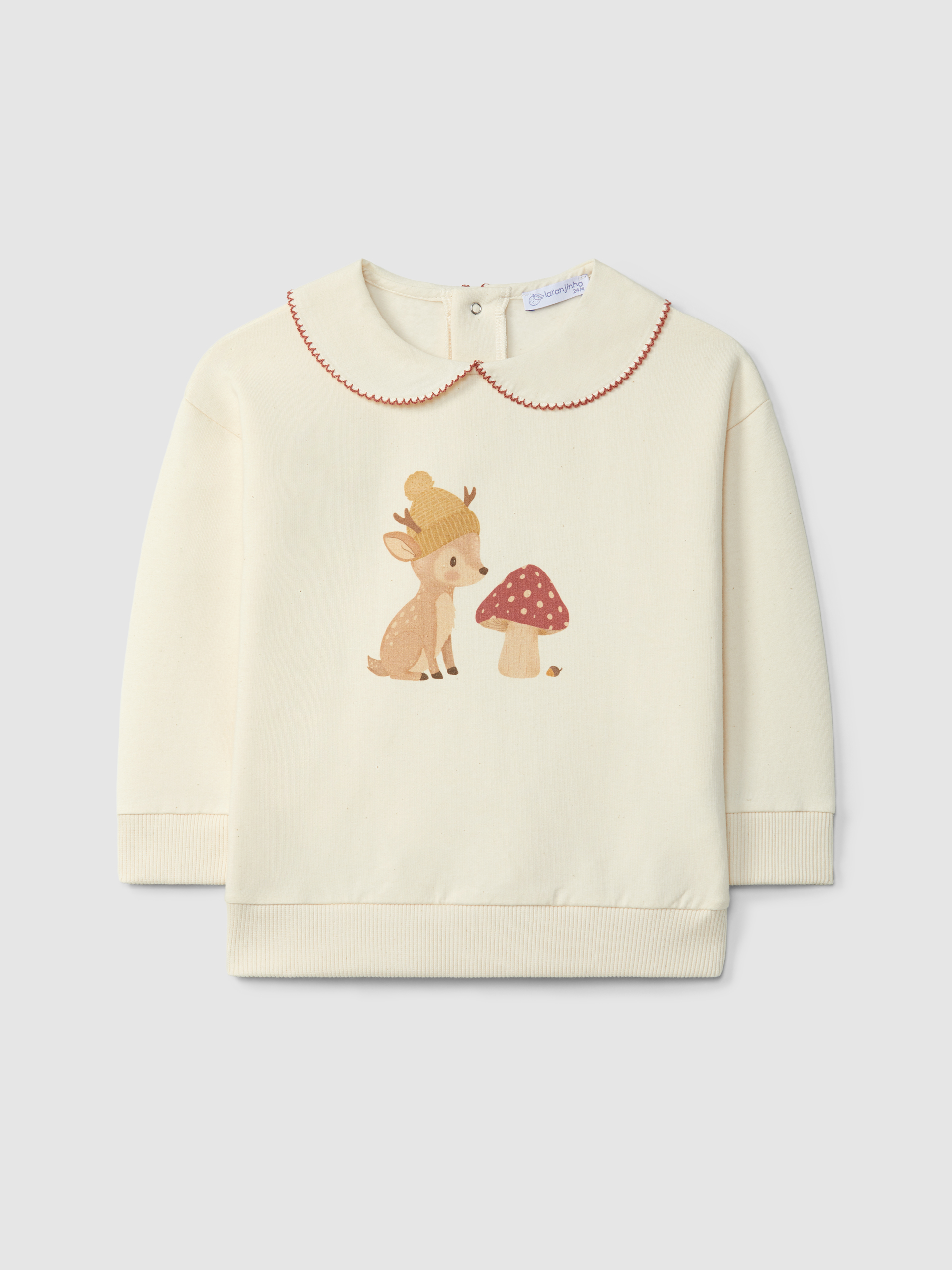 Swearshirt cerf et champignon avec col
