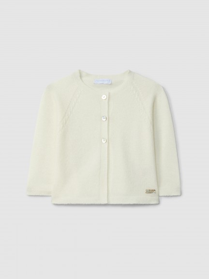 Knitted cardigan with cable-knit detail Knitted cardigan with cable-knit detail