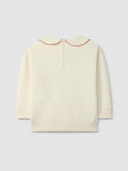 Sweatshirt deer and mushroom with collar Sweatshirt deer and mushroom with collar