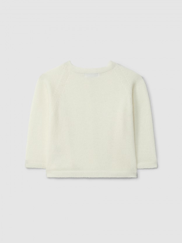 Knitted cardigan with cable-knit detail