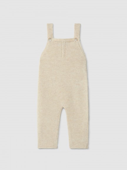 Dungarees knitted in wool with cable-knit detail Dungarees knitted in wool with cable-knit detail