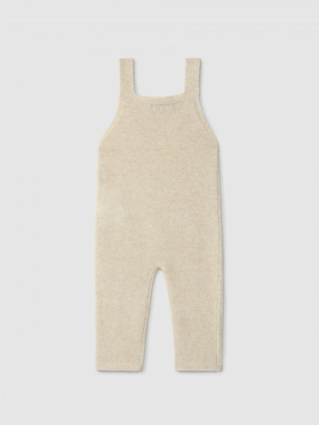 Dungarees knitted in wool with cable-knit detail Dungarees knitted in wool with cable-knit detail