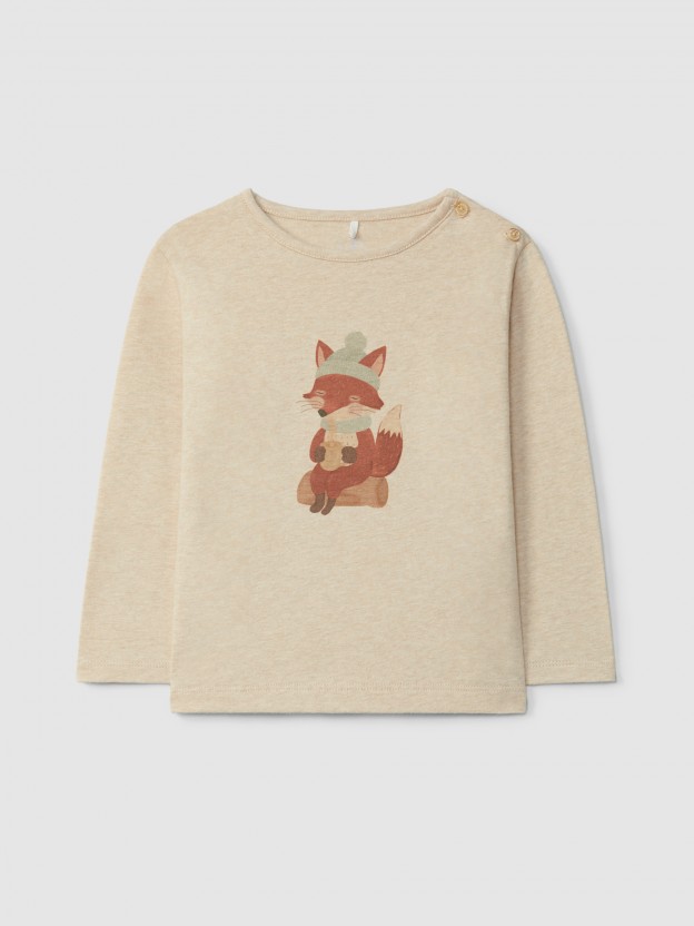 Longsleeve fox drinking hot chocolate Longsleeve fox drinking hot chocolate