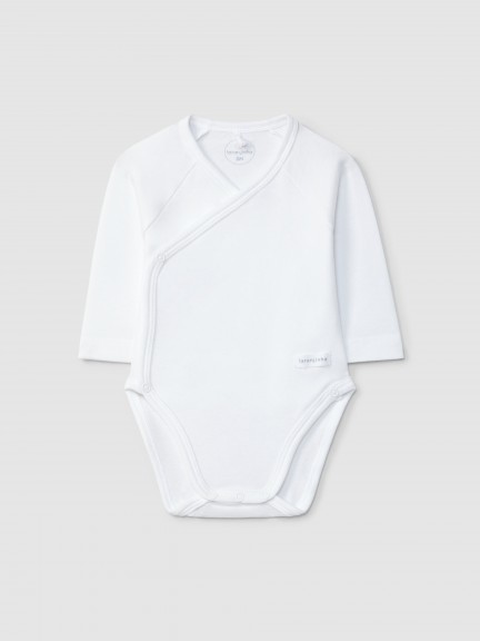 Plain cotton crossover bodysuit